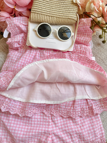 Pink Gingham Short