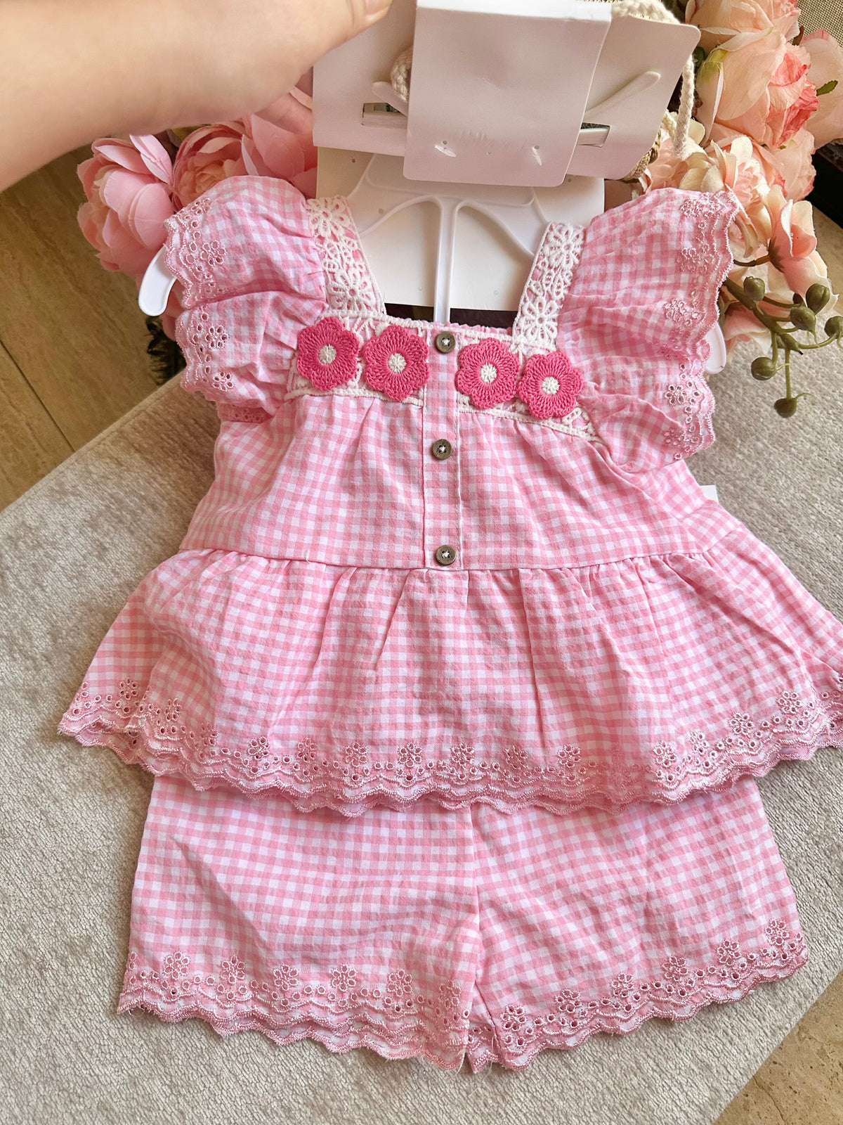 Pink Gingham Short