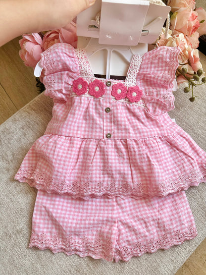 Pink Gingham Short