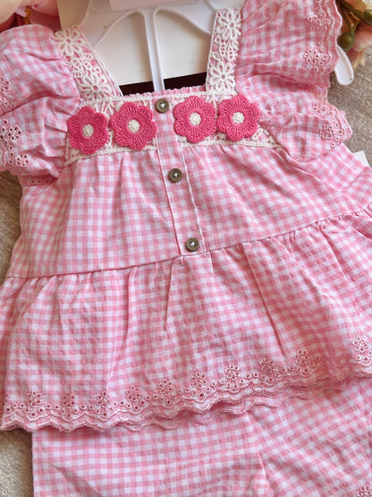 Pink Gingham Short