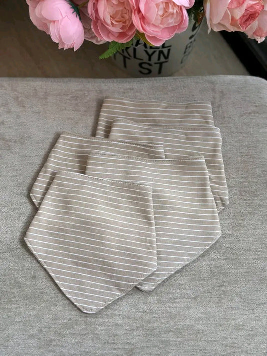 Triangular Bibs "Light Brown Stripes"