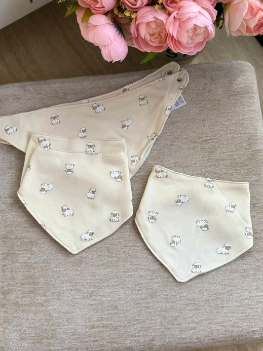 Triangular Bibs "Cream Sheep"