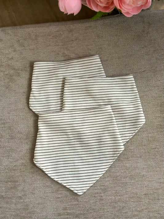 Triangular Bibs "Cream Stripes"